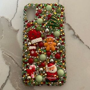 Custom Christmas jeweled iPhone X case